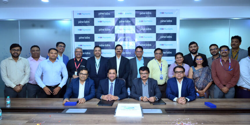 Seated from left to right: Swapan Kumar Ghosh, EVP-Sales, Pine Labs; Sumit Chopra, COO – Pine Labs, Digital Payments; Sujay Kumar Yadav, MD & CEO, SBI Payments; Tarun Singh – COO, SBI Payments
