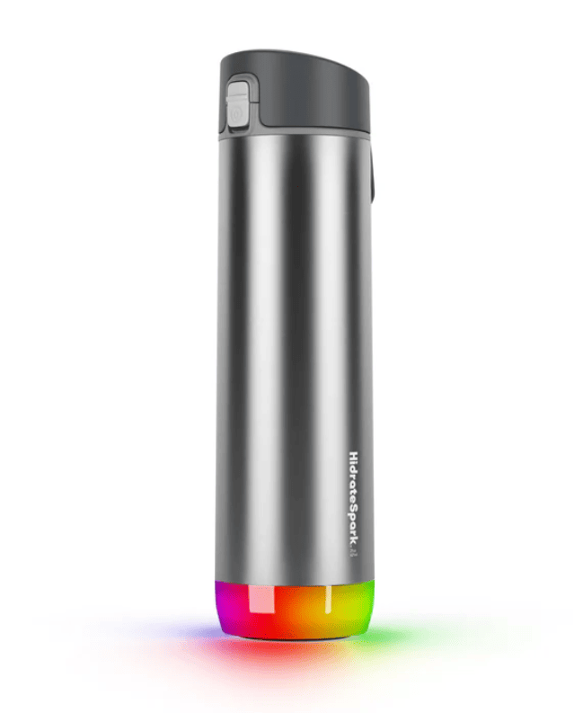 HidrateSpark PRO STEEL Smart Water Bottle, a suitable tech gift