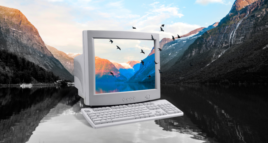 computer showing best free stock image websites