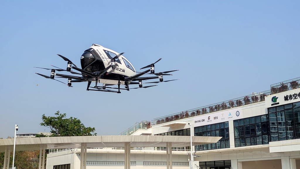 EH216-S electric drone by China's EHang, a drone startup
